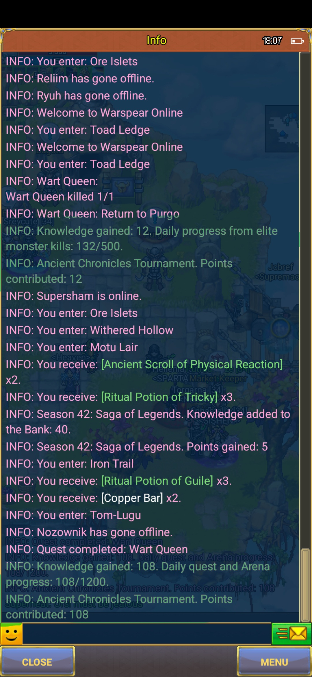 Screen to see how much remaining Daily KL you can earn before capping out
