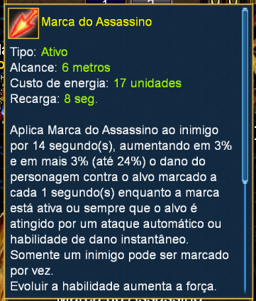 Mudança na habilidade Marca do Assassino, Furtividade e no talento Ameaça Dupla